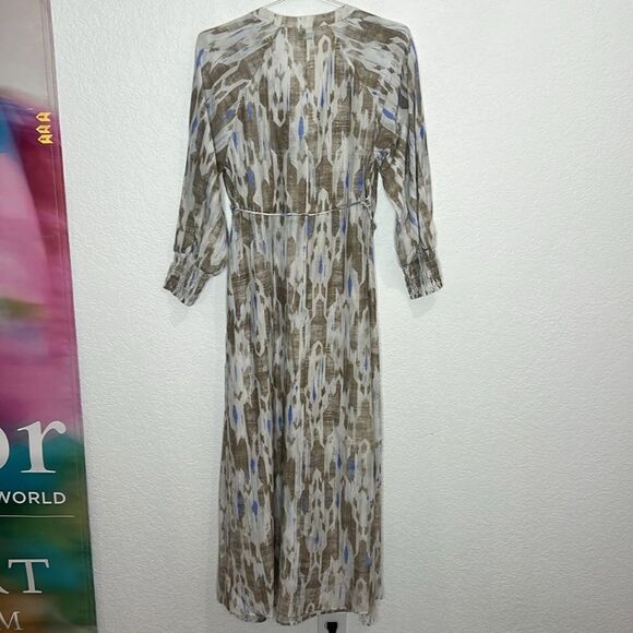 Elegant Blue and Brown Maxi Dress - Picture 7 of 13